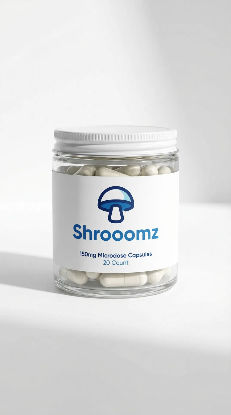 Secret Shrooomz premium microdose capsules bottle